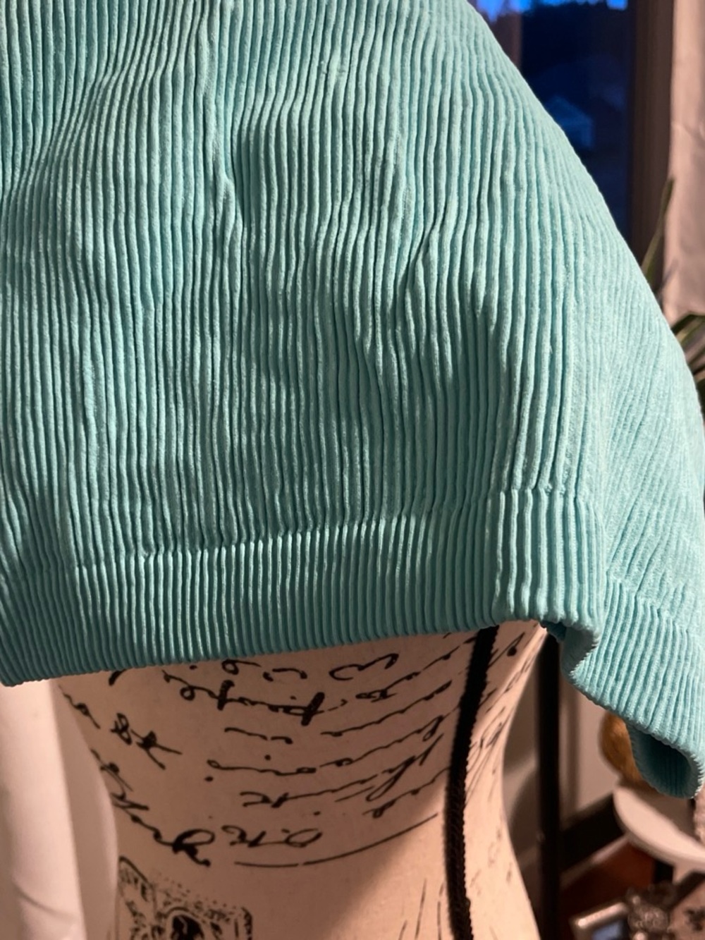 Ribbed Halter Crop Top - Aqua Blue - Picture 5 of 5
